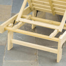 Set 2 Lettini Prendisole 195x59x30 cm in Legno Naturale