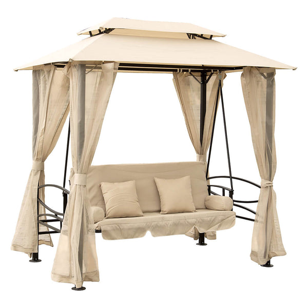 online Dondolo da Giardino in Acciaio con Gazebo e Zanzariera 235x155xH225cm Missouri