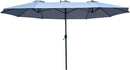 Ombrellone da Giardino 450x270A cm Trio in Acciaio e Poliestere Grigio  