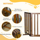 Cancellino per Cani  Pieghevole 181x35x76 cm in Legno di Pino Marrone Scuro