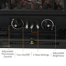 Camino Elettrico da Terra 42x28x55 cm 950/1850W Effetto Fiamma Nero 