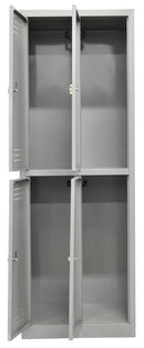 Armadio Spogliatoio 4 Ante 60x40x167 cm in Metallo Verniciato Grigio Chiaro