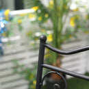 Set Tavolo e 2 Sedie Pieghevoli da Giardino con Mosaico in Metallo