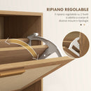 Scarpiera 3 Ante 18 Paia di Scarpe in Legno e Rattan 80x25x120 cm Marrone 