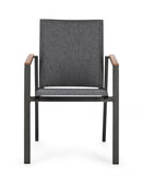 Set 4 Sedie da Giardino 59x61x88h cm con Braccioli Cameron Antracite
