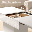 Tavolino da Caffè Estensibile 108-178.5x53x49 cm con Vano Contenitore Moderno Bianco Lucido      