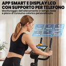 Cyclette Magnetica con Resistenza a 8 Livelli 86x51x128 cm Display LCD e App Bluetooth in Metallo Nero      