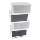 Cassetiera con 4 Cassetti Joint Divisibile in Legno Paulownia Bianco Fadi