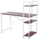 Scrivania da Ufficio con Scaffalatura Noce e Bianco 120x64x121 cm 