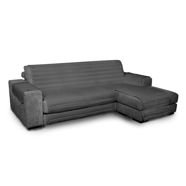 prezzo Copridivano Trapuntato in Microfibra con Penisola Destra Fumo