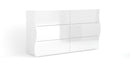 Comò 6 Cassetti 155x40x81,5 cm Onda 6C Bianco Lucido  