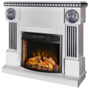 Camino Elettrico da Pavimento 105x120x33 cm Effetto Fiamma 1500W Prometeu & Ararat Bianco/nero