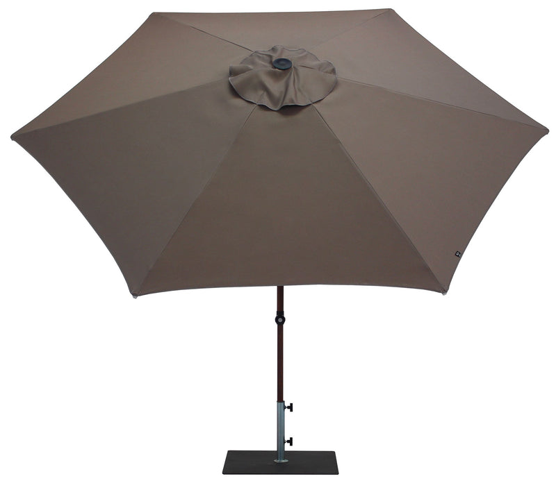 Ombrellone da Giardino Ø3 m Palo Ø38 mm in Alluminio Effetto Legno Tessuto Poliestere Trend Wood Taupe