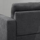 Divano Angolare 3 Posti in Lino con Penisola  Grigio