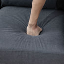 Divano Angolare 3 Posti in Lino con Penisola  Grigio