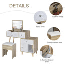 Consolle Trucco 105x45x123 cm con Specchio 4 Cassetti e Sgabello 