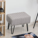 Panca Imbottita 50x35x43,5 cm in Metallo e Peluche  Grigia