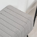 Panca Imbottita 50x35x43,5 cm in Metallo e Peluche  Grigia