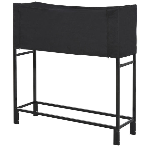 Portalegna per Camino 122x35x123 cm in Acciaio con Copertura  Nero sconto