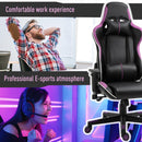 Sedia da Gaming Ergonomica 72x54x126-136 cm in PVC  Nera e Viola