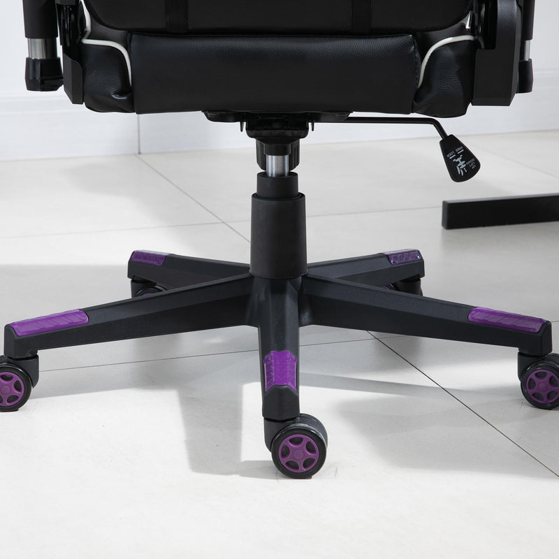 Sedia da Gaming Ergonomica 72x54x126-136 cm in PVC  Nera e Viola