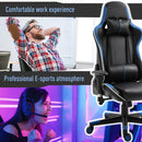 Sedia da Gaming Ergonomica 72x54x126-136 cm in PVC  Nera e Blu