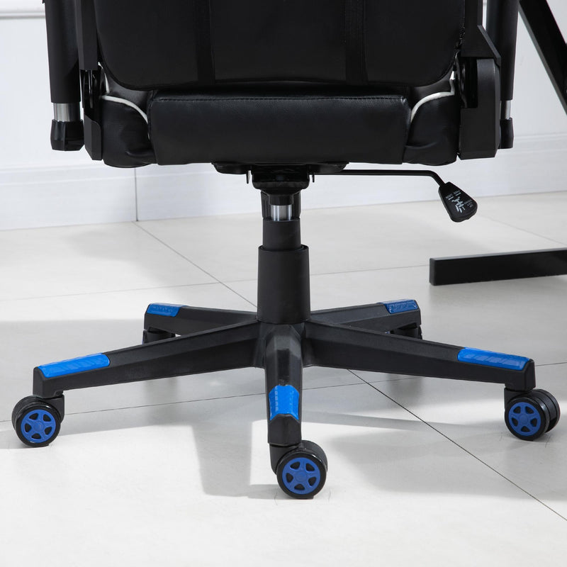 Sedia da Gaming Ergonomica 72x54x126-136 cm in PVC  Nera e Blu