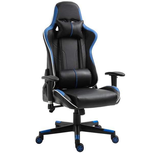 acquista Sedia da Gaming Ergonomica 72x54x126-136 cm in PVC  Nera e Blu