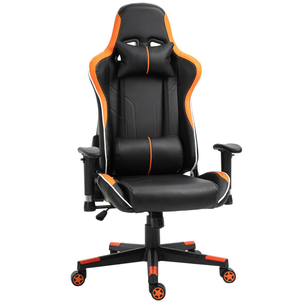 Sedia da Gaming Ergonomica 72x54x126-136 cm in PVC  Nera e Arancione online