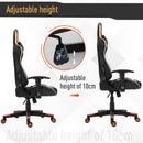 Sedia da Gaming Ergonomica 72x54x126-136 cm in PVC  Nera e Arancione