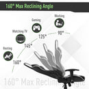 Sedia da Gaming Ergonomica 72x54x126-136 cm in PVC  Nera e Verde