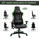 Sedia da Gaming Ergonomica 72x54x126-136 cm in PVC  Nera e Verde