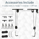 Supporto per Bici Paranco da Soffitto Max 20 Kg in Acciaio  Nero