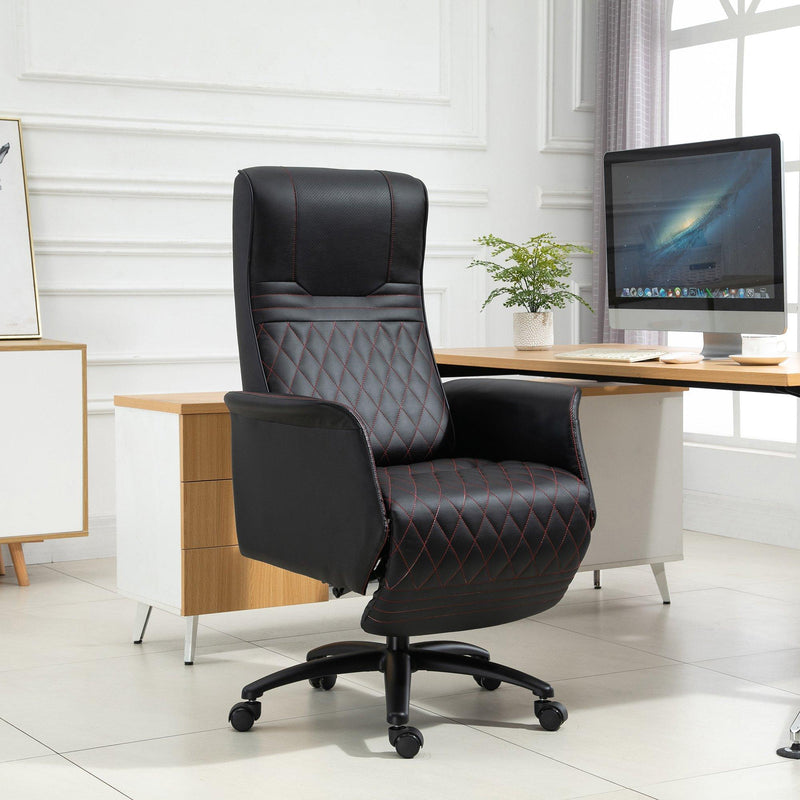 Sedia Poltrona Direzionale da Ufficio in Similpelle  Nera