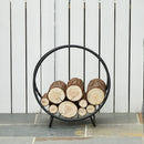 Portalegna per Camino 45x29,5x47 cm in Ferro Battuto  Nero