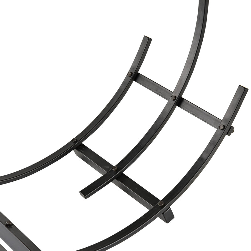 Portalegna per Camino 71x32x73 cm in Ferro Battuto  Nera