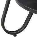 Tavolino Basso 2 Ripiani Ø50x46,5 cm in Metallo e Legno  Nero