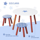 Set Tavolino e 2 Sgabelli per Bambini in Legno 