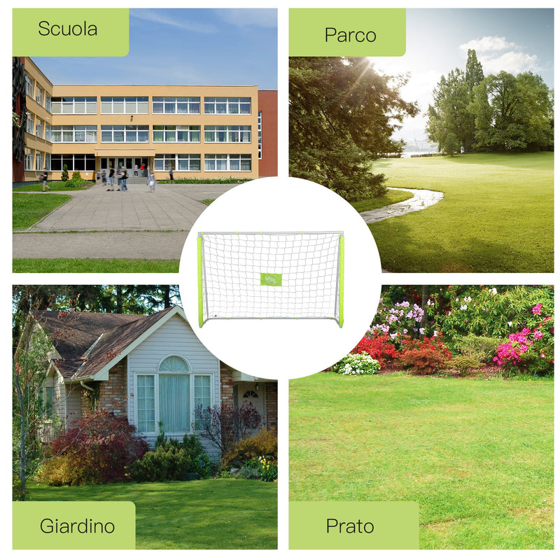 Porta da Calcio Portatile con Rete 186x62x123 cm  Bianca