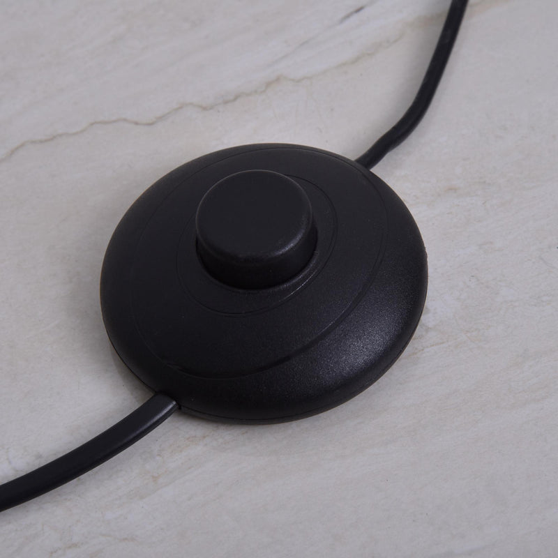 Lampada da Terra con Paralume E27 in Metallo  Nera