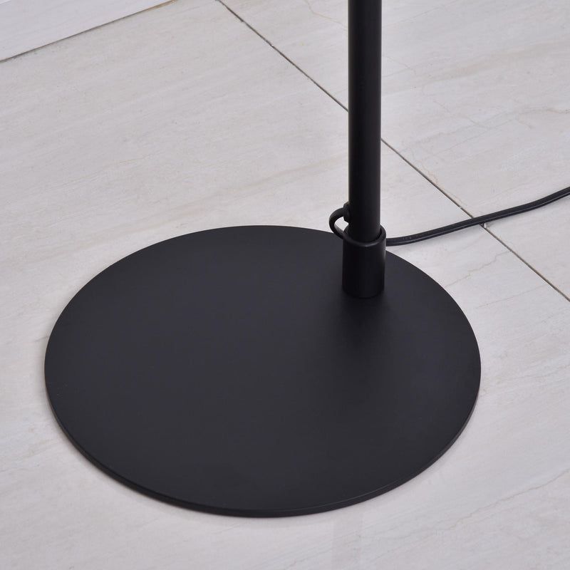 Lampada da Terra con Paralume E27 in Metallo  Nera