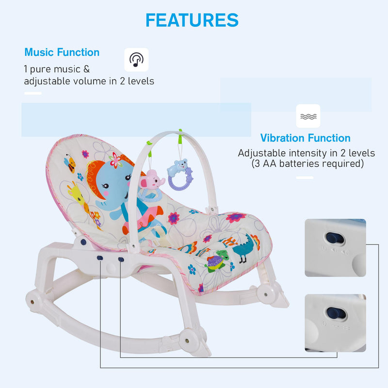 Sdraietta Dondolo per Neonati con Musica e Vibrazione 