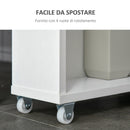 Mobiletto a Colonna da Bagno Portaoggetti 50x13x67,5 cm con Ruote in Legno  Bianco
