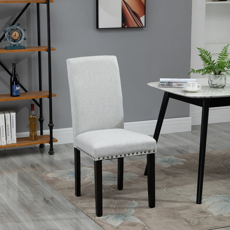 Sedia Imbottita 45x59,5x98 cm in Lino  Grigia