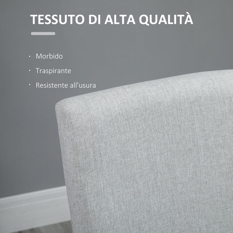 Sedia Imbottita 45x59,5x98 cm in Lino  Grigia