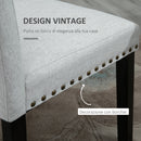 Sedia Imbottita 45x59,5x98 cm in Lino  Grigia