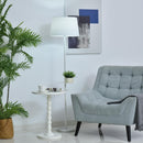 Lampada da Terra con Paralume E27 con Ripiano  Bianca