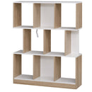Libreria 8 Ripiani 100x30x124 cm in MDF  Rovere e Bianco