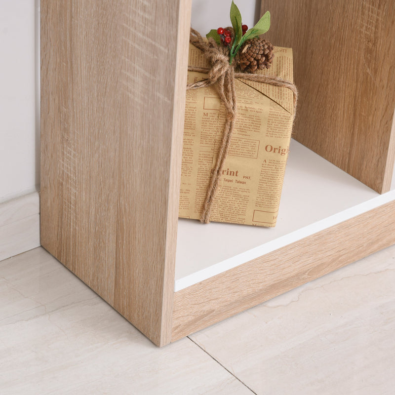 Libreria 8 Ripiani 100x30x124 cm in MDF  Rovere e Bianco