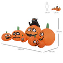 Zucche di Halloween Gonfiabili 240x80x120 cm con Luci a LED 